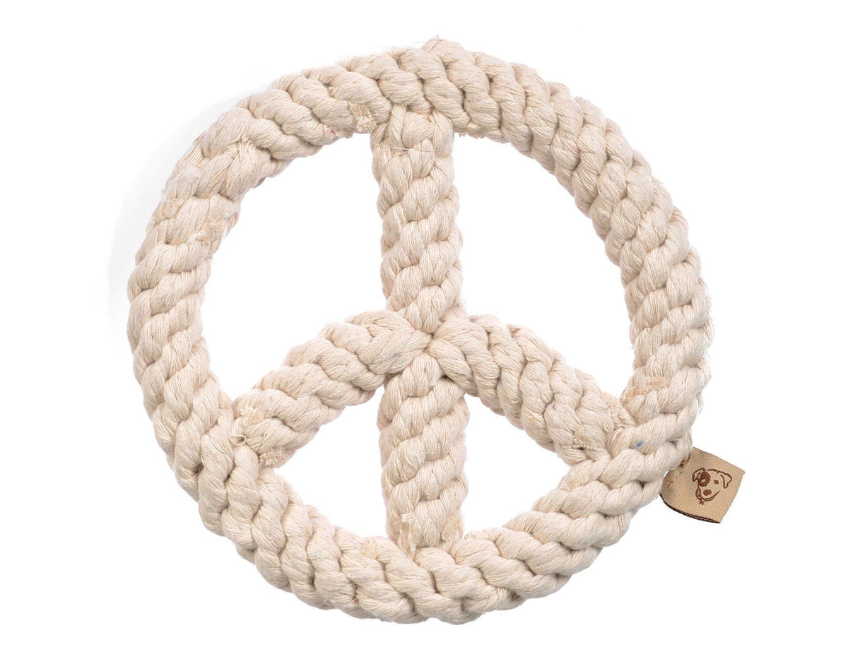 Jax & Bones, Peace Sign Rope Dog Toy, - Placewares
