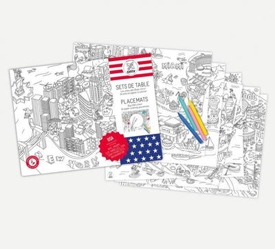 OMY, USA Coloring Placemats, - Placewares