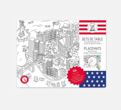 OMY, USA Coloring Placemats, - Placewares